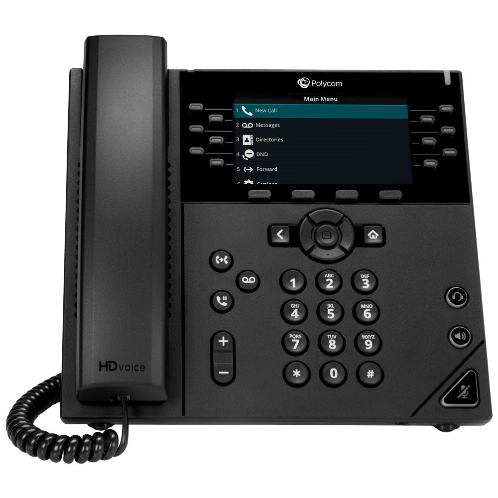 Polycom VVX 450 12-Line Desktop Business IP Phone - PoE (2200-48840-025) White Label Unused