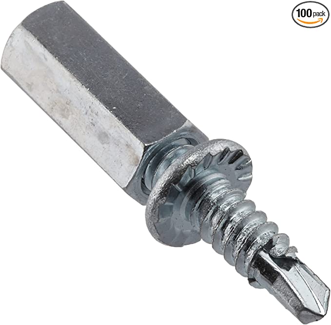 Platinum Tools 1/4-20 Male Coupler with 3/4" Self Drill Metal Screw 100/Box (JH951-100) New