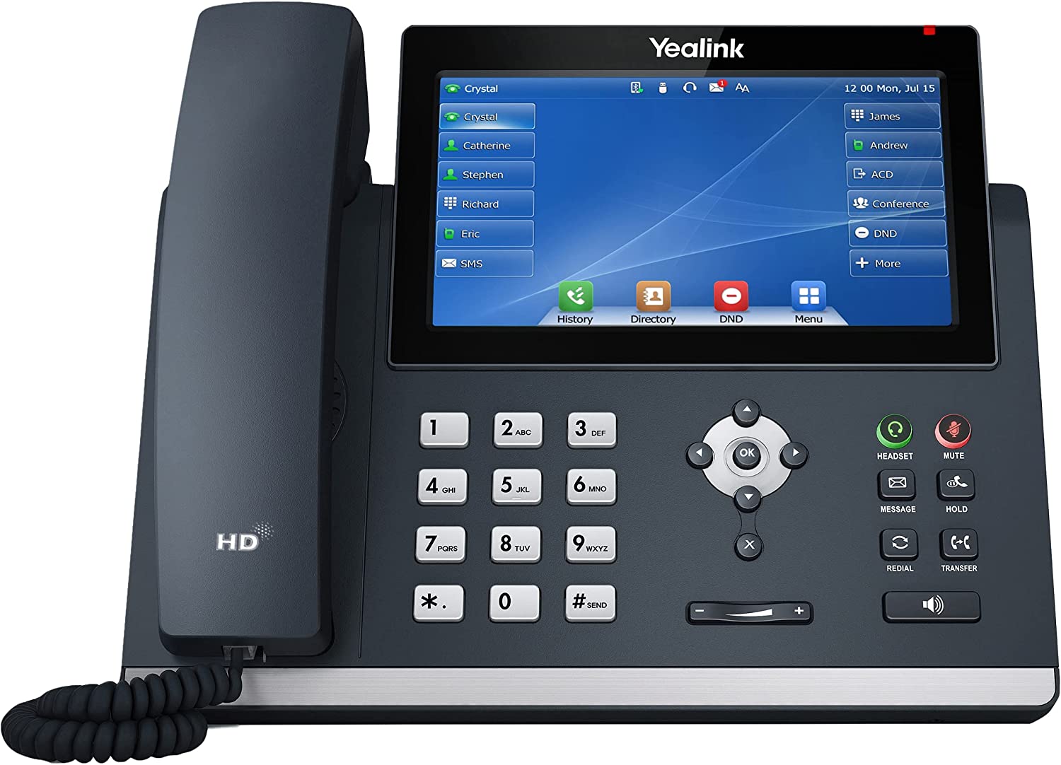 Yealink SIPT48U IP Phone Dual-port Gigabit Ethernet Color LCD Dual USB port No PS (SIP-T48U) Unused