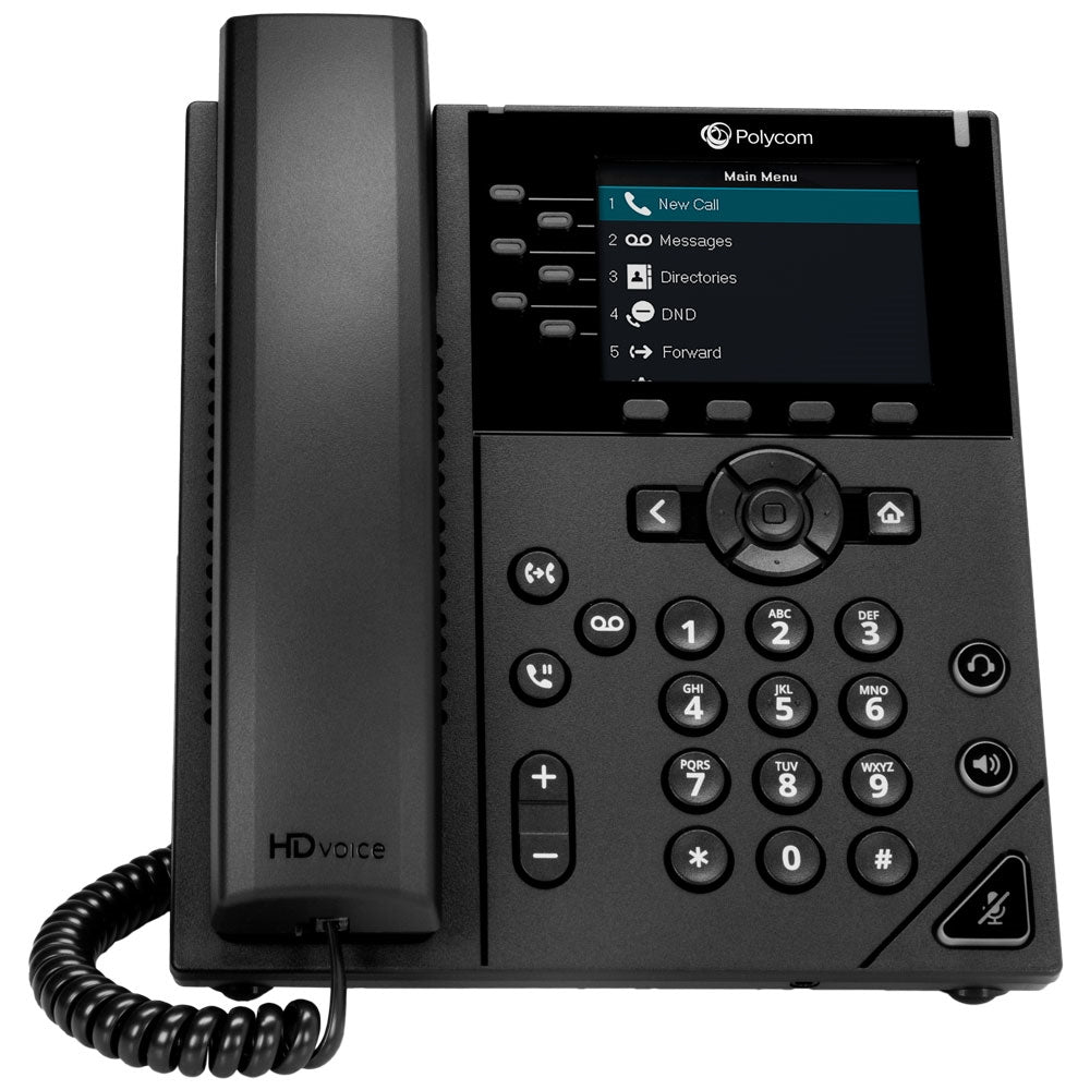 Polycom VVX 350 6-Line IP Phone PoE (2200-48830-025) Refurbished