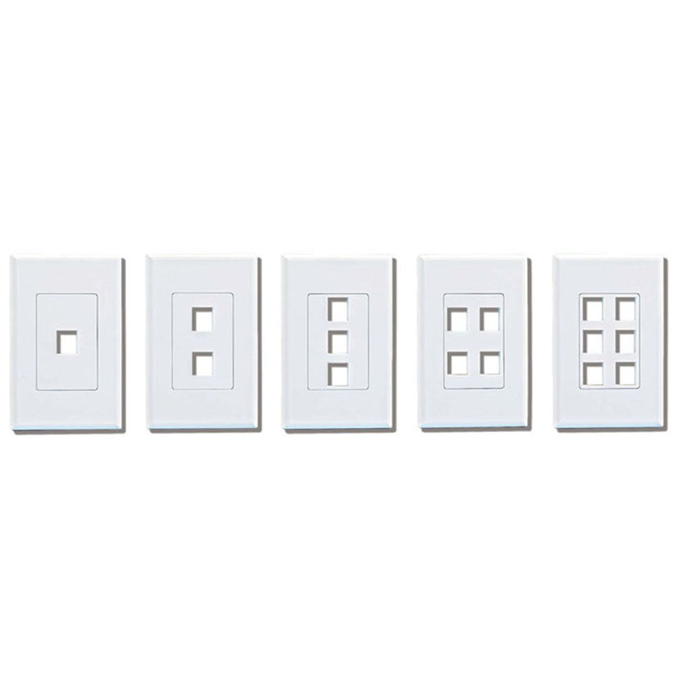 Dynacom Screwless Wallplate, Single-Gang, 2-Port (10600-P2SL-WH) New