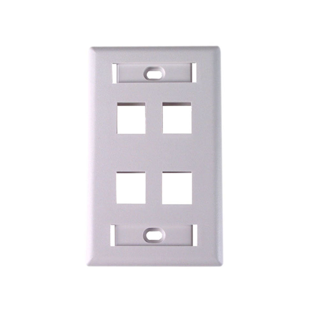 Dynacom Flush Port, ID Wallplate, Single-Gang, 2-Port (White) (10600-P2W-WH) New