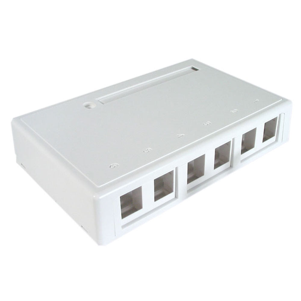 Dynacom Surface Box, 6-Port (Ivory) (10600-SB6-IV) New