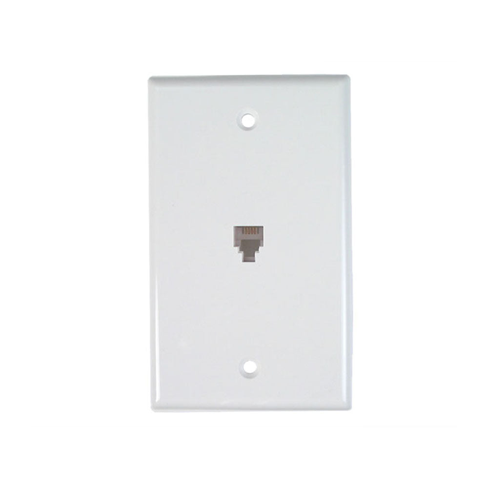 Dynacom Wall Jack, 4C6P, 1-Port, Punchdown (110630-4-WH) New