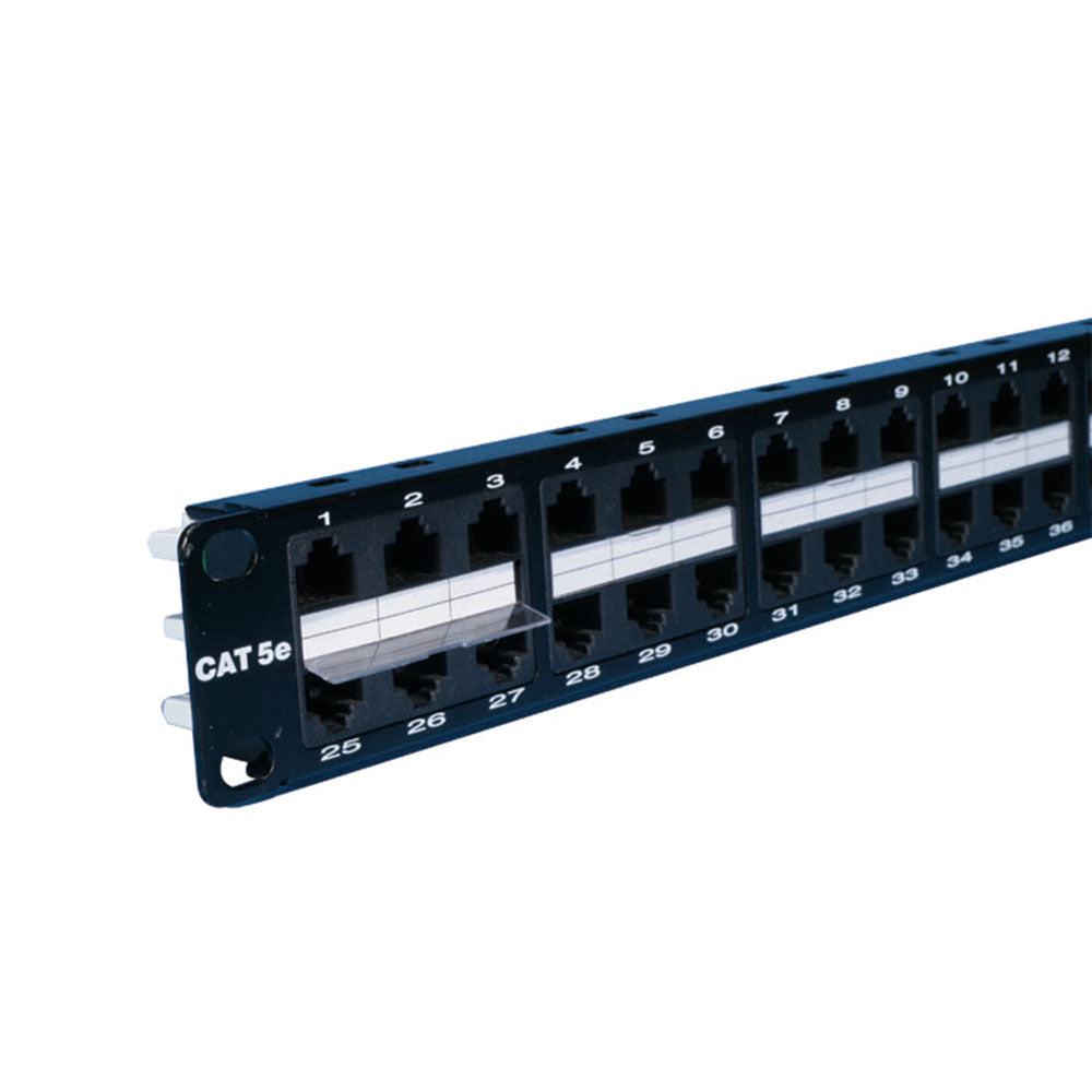 Dynacom Cat5E Data Patch Panel, Ultra-High Density, 48-Port (2013-48C5E1U) New