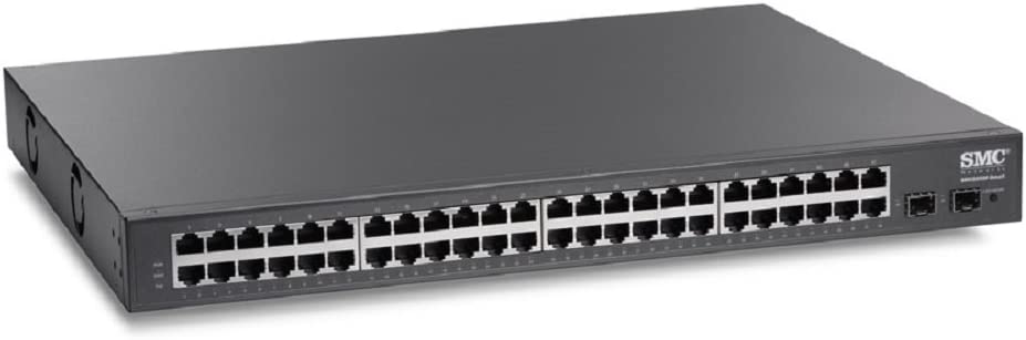SMC Networks 48 port 10/100/1000 Smart switch with PoE and 2 SFP uplink slots (SMCGS50P) New