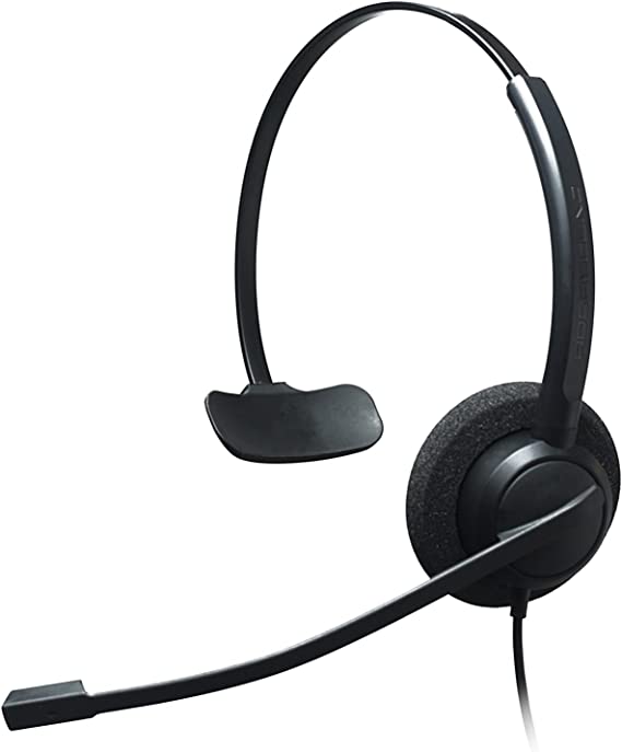 Addasound Crystal 2731 Wired Monaural Noise-canceling Headset with Quick Disconnect & Foam Ear Cushions (Crystal 2731-U) New
