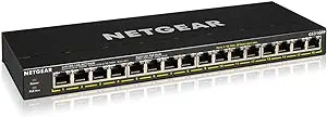 Netgear 16-Port Gigabit Unmanaged High-Power POE+ (183W) Switch w/FlexPoE (GS316PP-100NAS) New