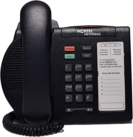 Nortel M3901 Single Line Feature Phone, Charcoal, Refurbished