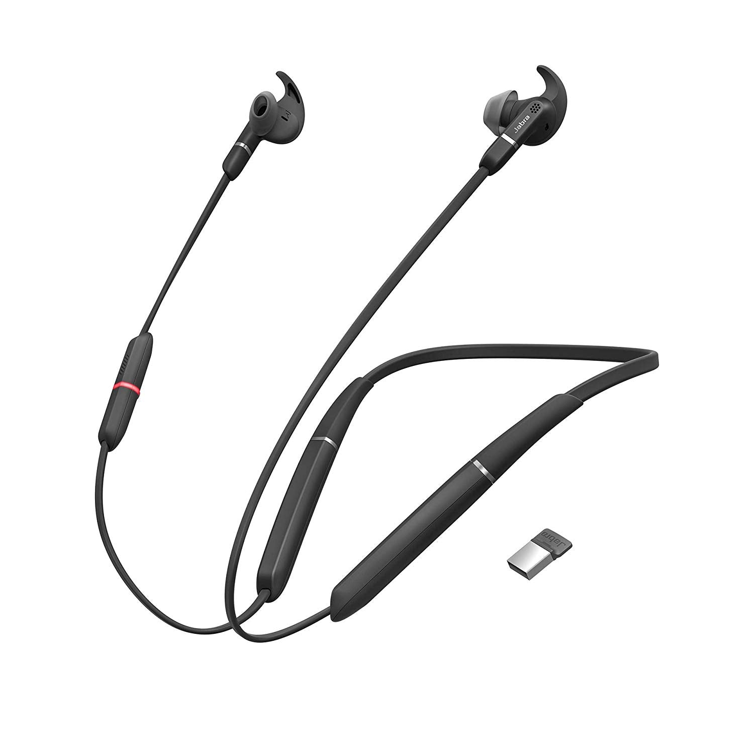 Jabra Evolve 65e Bluetooth Wireless Earbuds w/Link 370 UC - Black (6599-629-109) New