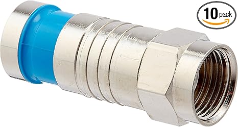 Platinum Tools F RG6Q Compression, Nickel Pl 10/Clamshell (18002) New