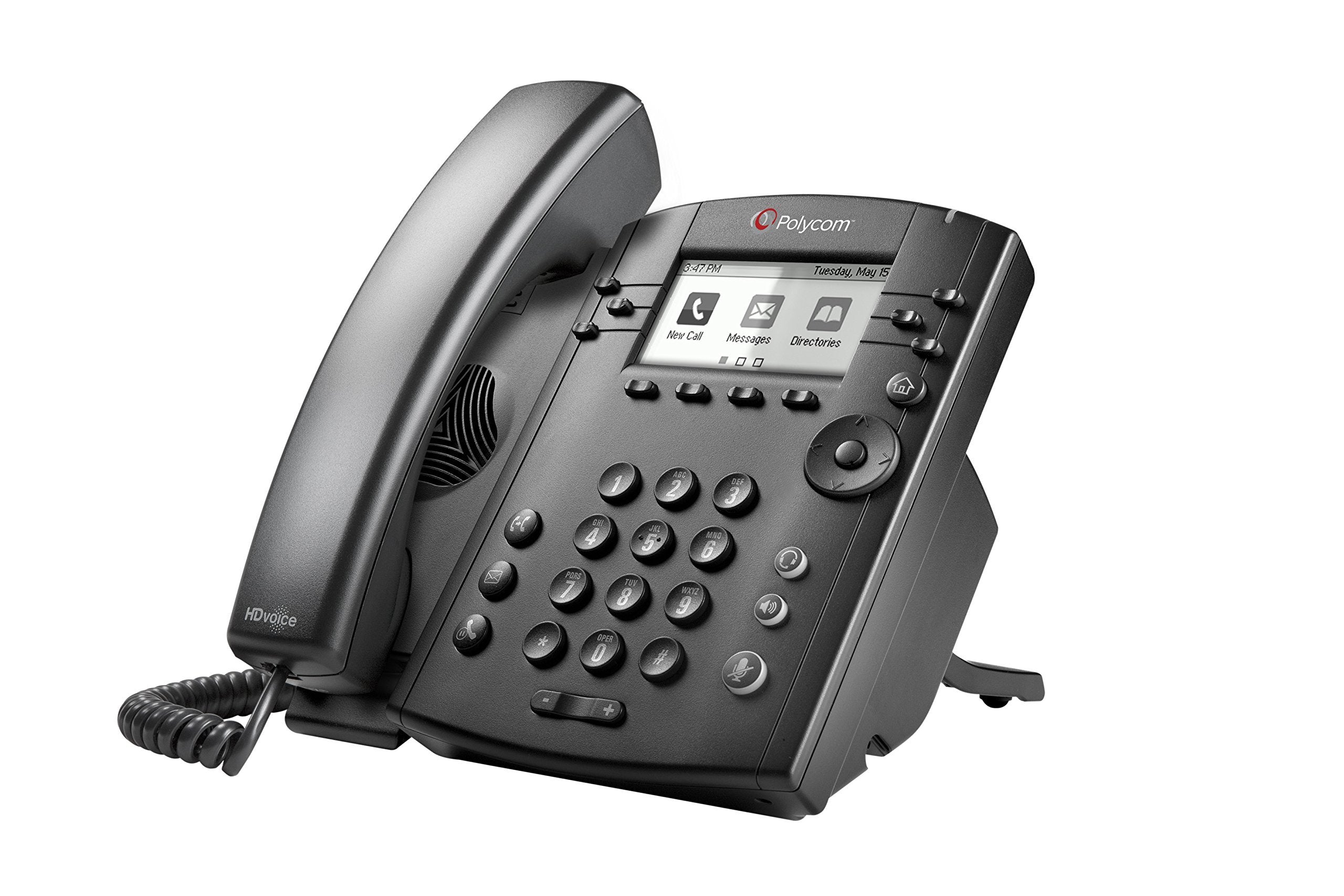 Polycom VVX300 6-Line Desktop Phone with HD Voice and PS (2200-46135-001) New Open Box