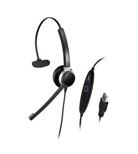 Addasound Crystal SR2801 Wired Monaural Noise canceling Headset with In-line Volume Control & Leather Ear Cushions - Compatible with Microsoft® Windows (CRYSTAL-SR2801) New