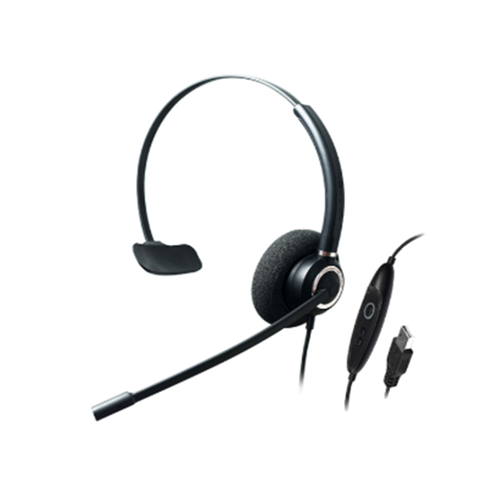 Addasound Crystal SR2831 USB Wired Monaural Noise-canceling Headset with In-Line Call Control & Foam Ear Cushions (CRYSTAL SR2831) New