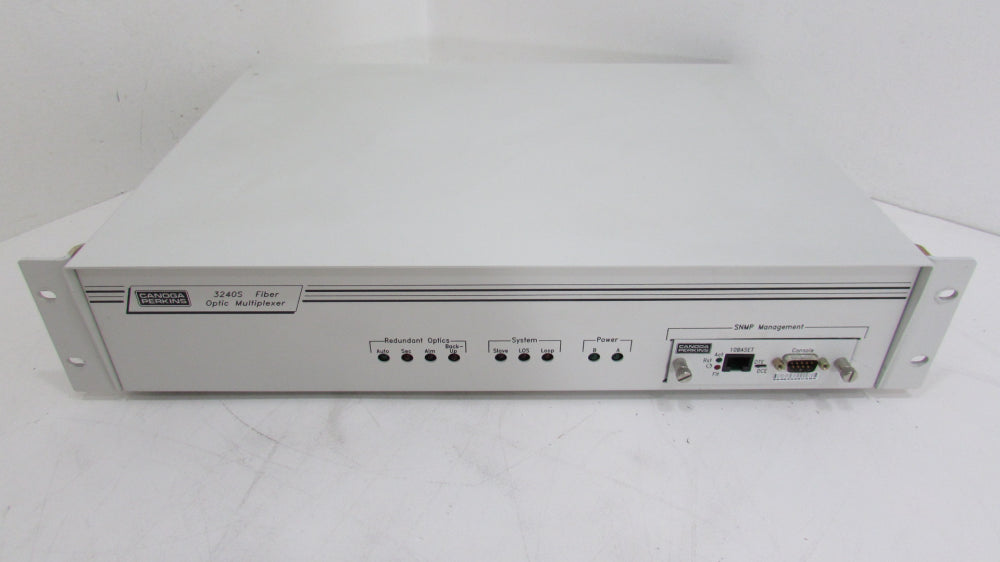 Canoga Perkins E1-T1 Fiber OPT Multiplexer Chasis AC 1310NM SM-MM 13dB Laser ST (3240BU161S) Refurb