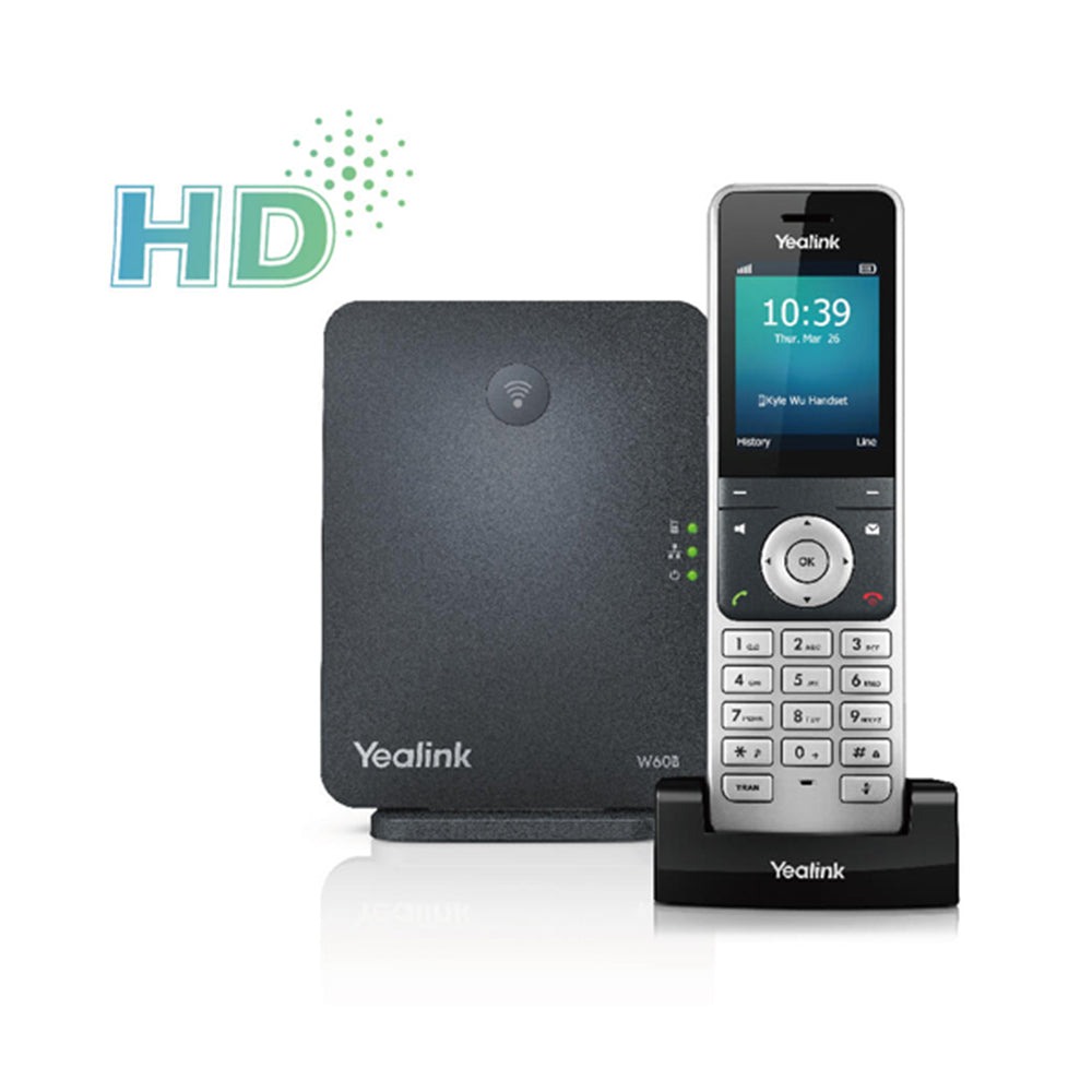 YEALINK W60 PACKAGE - INCLUDES W60B BASE UNIT & W56H DECT CORDLESS HANDSET and POWER SUPPLY (W60P)  REFURB