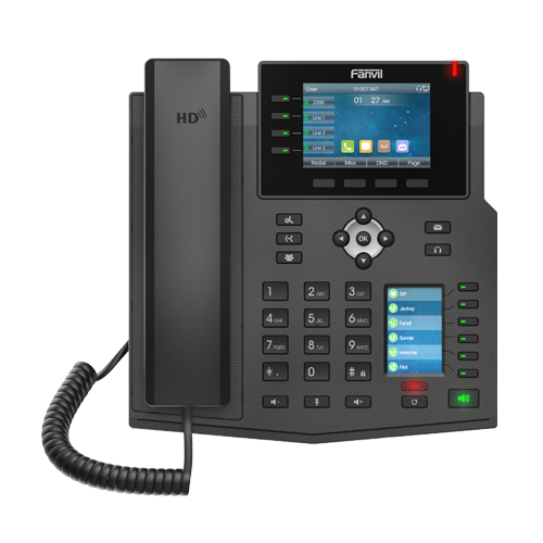 Fanvil X5U 16-Line Mid-Level Gigabit Color Screen IP Phone - PoE (X5U) New